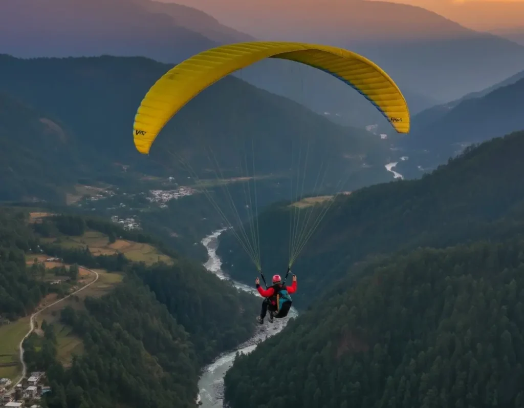 Adventure paragliding in Himachal Pradesh mountains by Tour and Travels in Chandigarh providing thrilling travel experiences